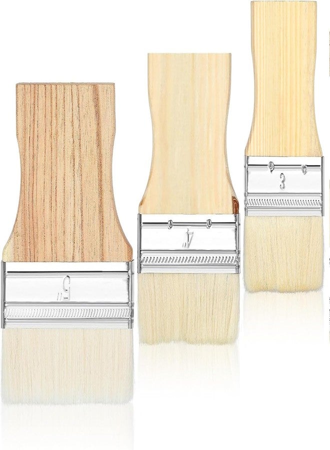 RupeeRise 3 Pcs Large Paint Brushs with Wooden Handle, Flat Brush Set for Painting, Paint Brush Set for Acrylic Painting, Walls and Furniture, 3/4/5 Inch - Image 1